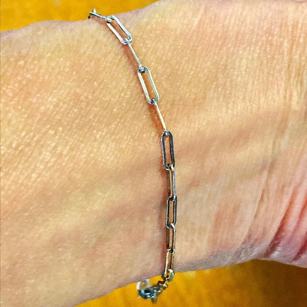 Vintage signed sterling silver paperclip bracelet from Mexico